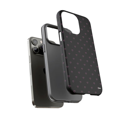 Baby Pink Heart Print Pattern Black Tough Case