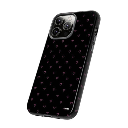 Baby Pink Heart Print Pattern Black Tough Case