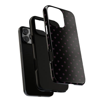 Baby Pink Heart Print Pattern Black Tough Case