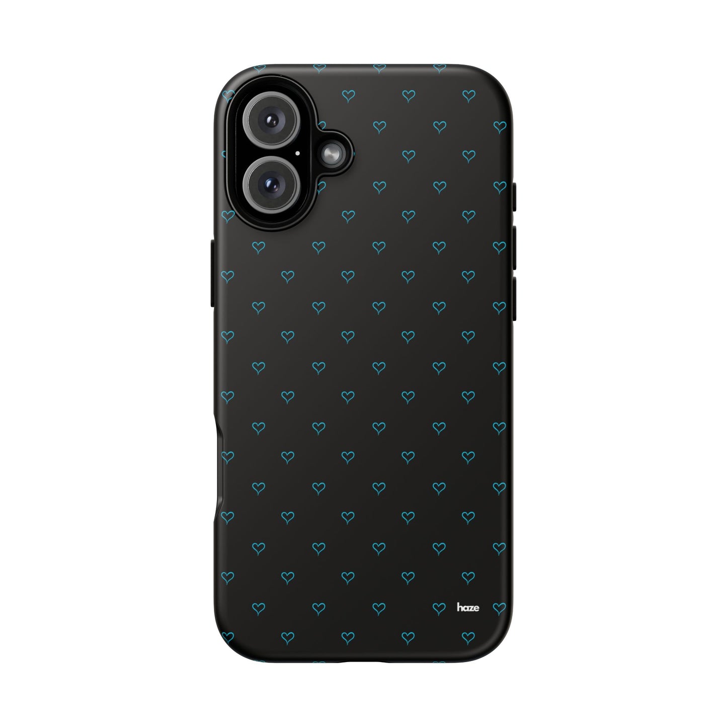 Blue Heart Pattern Black Tough Case