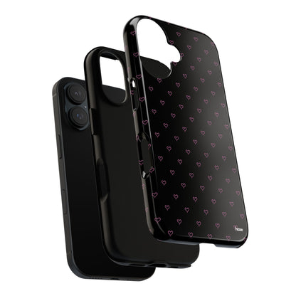 Baby Pink Heart Print Pattern Black Tough Case