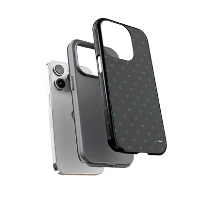 Blue Heart Pattern Black Tough Case