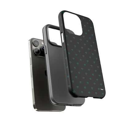 Blue Heart Pattern Black Tough Case