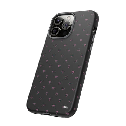 Baby Pink Heart Print Pattern Black Tough Case